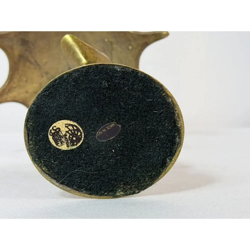 Vintage Brass Rubber Duck Holding Umbrella India Decor Mid Century Decor 5